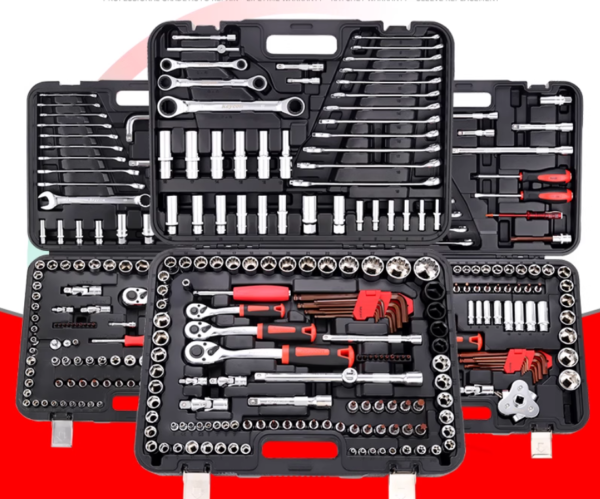 Metric Socket Set, 3/8-inch Drive, 26-Piece, Quick Release Ratchet, Extensions, Adapters, Metal Latch Hard Case, Tool Gift, ET08-8026